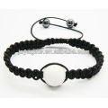 fashion jewelry gift shamballa bracelet Woven shamballa bracelet with natural howlite